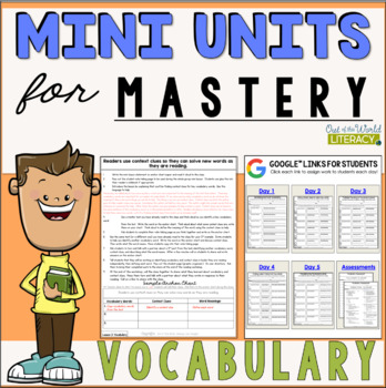 Preview of Reading Comprehension Lesson Plans - Mini Lesson - Vocabulary - Digital & Print