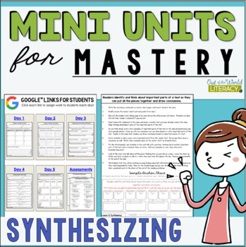 Preview of Reading Comprehension Lesson Plans - Synthesizing - Digital & Print