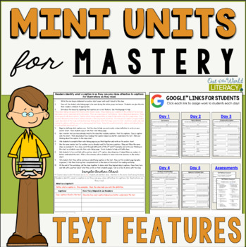 Preview of Reading Comprehension Lesson Plans - Text Features - Digital & Print