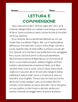 LETTURA E COMPRENSIONE