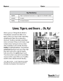 Reading Comprehension: Lions, Tigers, and Bears...Oh My!