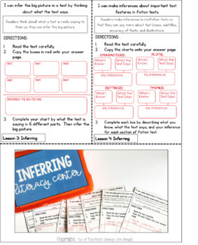 Reading Comprehension Literacy Center: Inferring by Jen Bengel | TpT