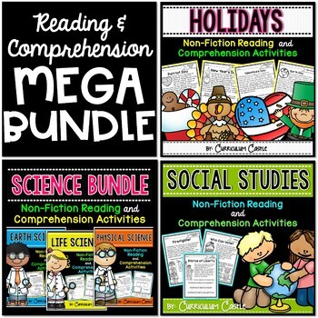 Preview of Reading Comprehension MEGA BUNDLE: SCIENCE & SOCIAL STUDIES
