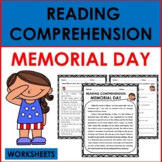 Reading Comprehension: MEMORIAL DAY WORKSHEETS