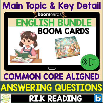 Preview of Reading Comprehension| Main Idea and Key Details | Boom Cards Bundle