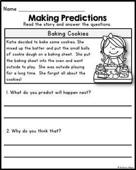 Reading Comprehension - Making Predictions Passages by Kaitlynn Albani