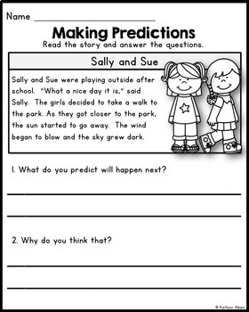 Reading Comprehension - Making Predictions Passages by Kaitlynn Albani