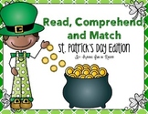 Reading Comprehension Match Up - St. Patrick's Day Edition