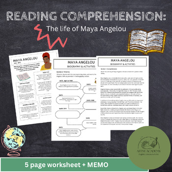 Preview of Women's History Month: Maya Angelou Reading Comprehension