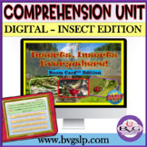 Reading Comprehension Middle School BOOM CARDS Insect Edition