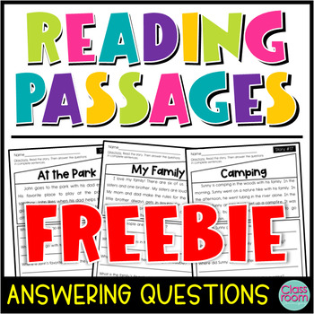 Preview of Reading Comprehension: Read and Respond Passages | FREEBIE