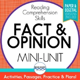 Fact and Opinion Passages, Sorts, & Graphic Organizers (Printable and Digital)