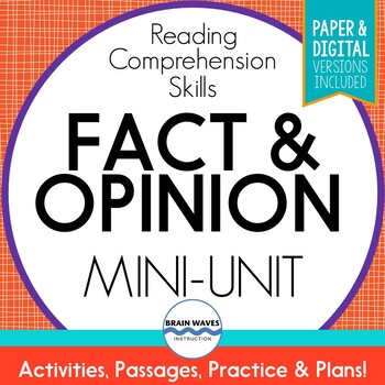 Preview of Fact and Opinion Passages, Sorts, & Graphic Organizers (Printable and Digital)