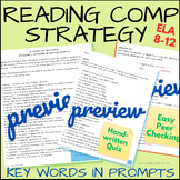 Reading Comprehension Multiple Choice Test Taking Strategi