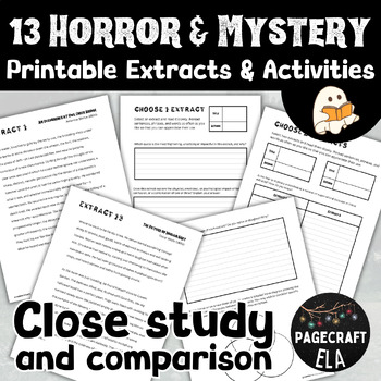 Preview of Reading Comprehension | Mystery & Horror Genre | Extract Booklet | Activities
