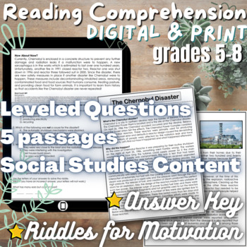 Preview of Reading Comprehension Non-Fiction Middle School Motivating Social Studies