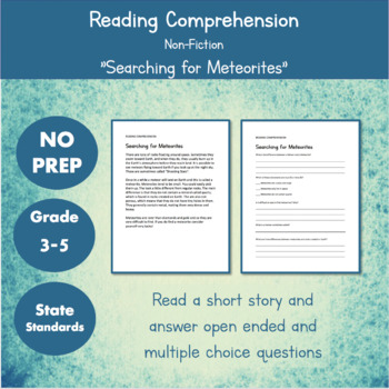 Preview of Reading Comprehension: Non-Fiction Reading and Questions