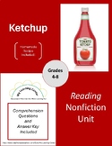 Reading Comprehension Packet - All About Ketchup