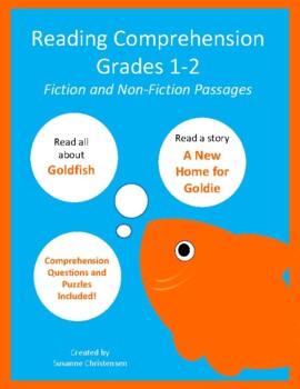 Preview of Reading Comprehension Packet Goldfish Grades 1-2