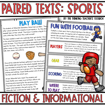 Preview of Reading Comprehension Paired Passages Sports RI.3.9 RI.4.9