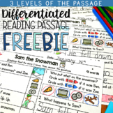 Reading Comprehension Passage 1st Grade FREE