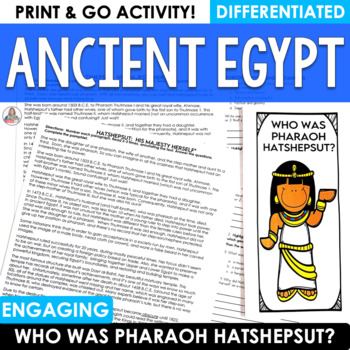 Preview of Reading Comprehension Passage - Ancient Egypt Hatshepsut - Women's History Month