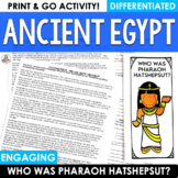 Reading Comprehension Passage - Ancient Egypt Hatshepsut -