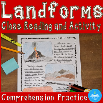 Preview of Reading Comprehension Passage - Close Reading - Landforms