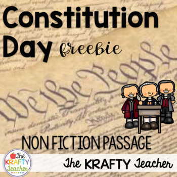 Preview of Reading Comprehension Passage - Constitution Day - FREE