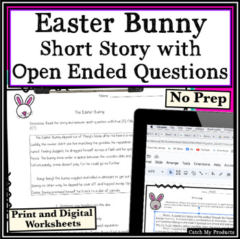 Preview of Easter Short Story with Open Ended Questions for Text Analysis and Inferencing