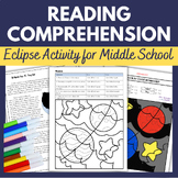 Total Solar Eclipse 2024 Reading Coloring Page Activity -M