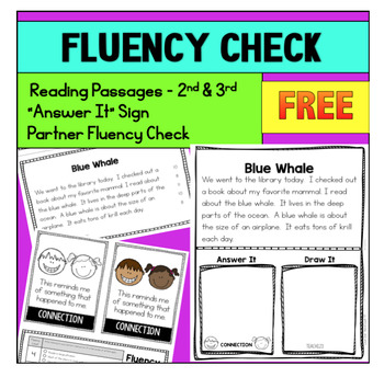 Preview of Reading Comprehension Passage Fluency 2nd 3rd Grade FREE