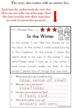 Reading Comprehension Passage ~ In the Winter | TPT