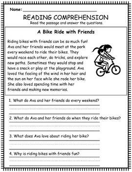 Reading Comprehension Passage Worksheets Set 2 by Jadee W | TPT