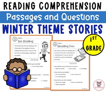 Preview of Winter Reading Comprehension Passage and Questions 1st Grade | Short Stories