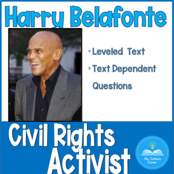 Preview of Black History Month - Reading Comprehension Passage, Vocabulary, Harry Belafonte