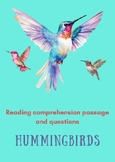 Reading Comprehension Passage and Questions: Hummingbirds