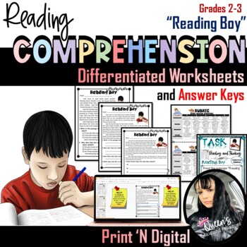 Preview of Reading Comprehension Packet - "Reading Boy" (Print and Digital)