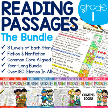 Preview of Differentiated Reading Comprehension Passages 1st Grade BUNDLE