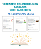 Reading Comprehension Passages 1st and 2nd Grade