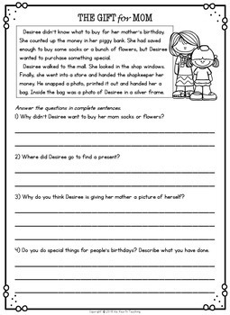 second grade reading comprehension passages and questions tpt