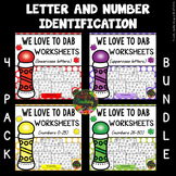 Letter Identification Worksheets and Number Identification