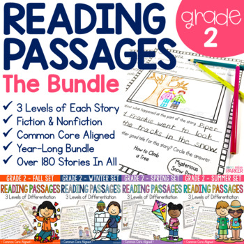 Preview of Differentiated Reading Comprehension Passages 2nd Grade BUNDLE