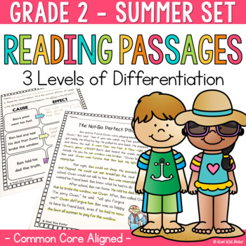 Preview of Differentiated Reading Comprehension Passages 2nd Grade Summer