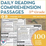 Reading Comprehension Passages 5TH GRADE PRINT AND DIGITAL