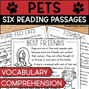 Preview of Reading Comprehension Passages About Pets with Questions
