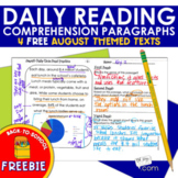 Reading Comprehension Passages - Back to School - August