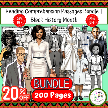 Preview of Reading Comprehension Passages Bundle | Black History Month