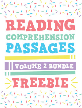Preview of Reading Comprehension Passages Bundle: GR Levels C-I Vol 2 Sampler Freebie