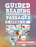 Reading Comprehension Passages Bundle: Guided Reading Levels J-N Sampler Freebie